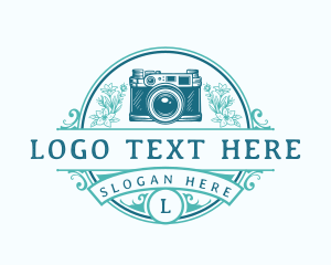 Lens - Floral Camera Lens logo design