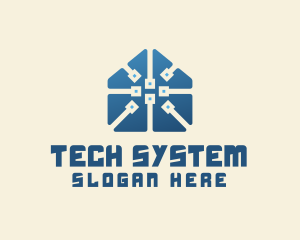 System - Digital Circuit House logo design
