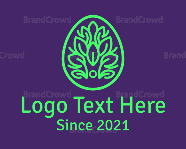 Green Plant Easter Egg Logo