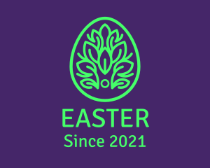 Green Plant Easter Egg logo design