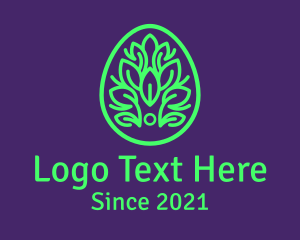 Pattern - Green Plant Easter Egg logo design