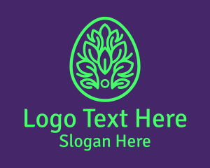 Green Plant Easter Egg Logo