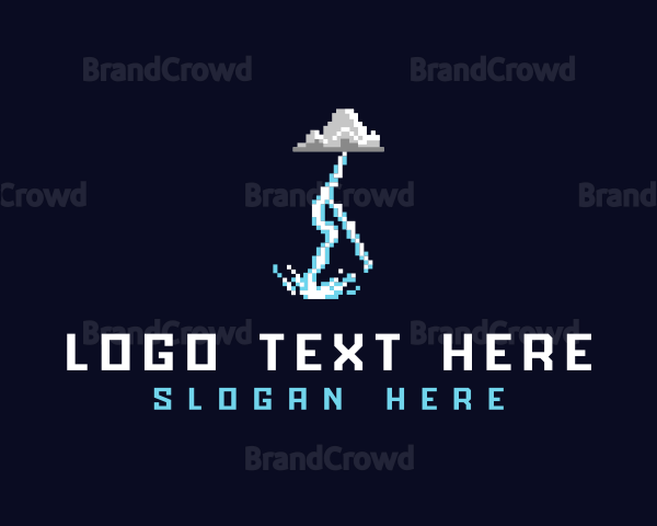 Pixelated Retro Thunder Logo