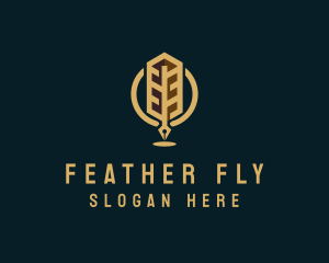 Feather Fountain Pen Author logo design