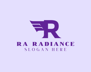 Wing Flight Letter R logo design