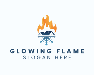 Heating Cooling House logo design