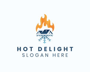 Heating Cooling House logo design