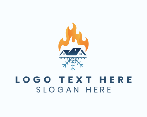 House - Heating Cooling House logo design