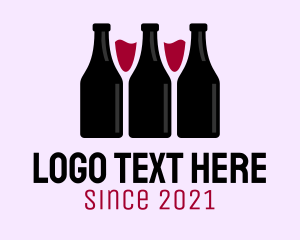 Brandy - Wine Bottle Glass Liquor logo design