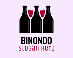 Wine Bottle Glass Liquor Logo