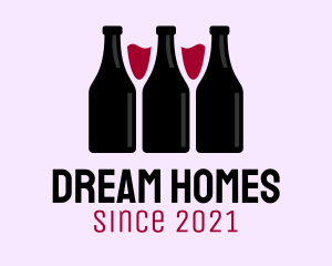 Wine Store - Wine Bottle Glass Liquor logo design