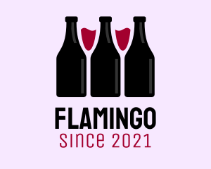 Alcoholic - Wine Bottle Glass Liquor logo design