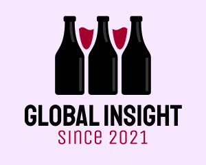 Drinking - Wine Bottle Glass Liquor logo design