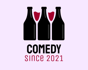 Draught Beer - Wine Bottle Glass Liquor logo design