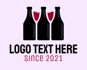 Liquor Store - Wine Bottle Glass Liquor logo design