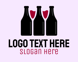 Wine Bottle Glass Liquor Logo