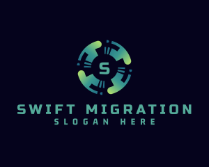 Migration - Artificial Intelligence Motion Business logo design