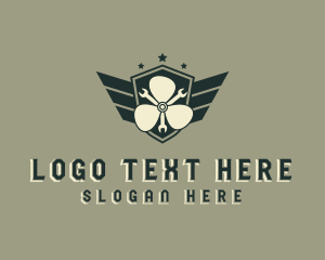 Aviation - Mechanic Wrench Propeller logo design