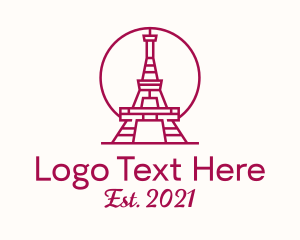 Travel Destination - Minimalist Eiffel Tower logo design