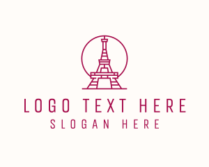 Travel Destination - Paris Eiffel Tower logo design