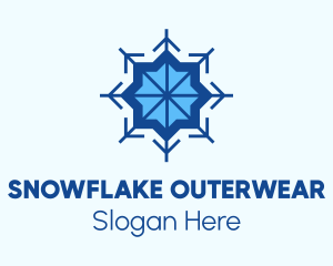 Blue Flower Snowflake logo design