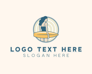 Lady - Woman Beachwear Surfer logo design