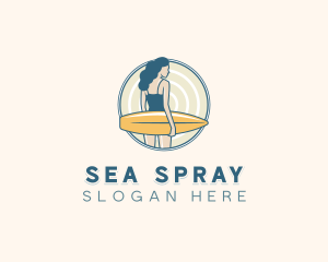 Woman Beachwear Surfer logo design