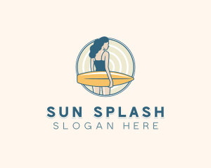 Beachwear - Woman Beachwear Surfer logo design