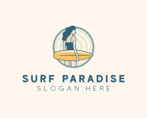 Woman Beachwear Surfer logo design