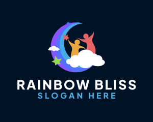 Children Preschool Rainbow logo design