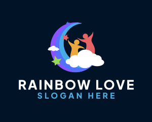 Children Preschool Rainbow logo design