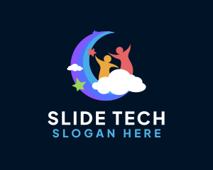 Slide - Children Preschool Rainbow logo design