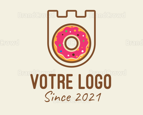 Donut Pastry Shield Logo