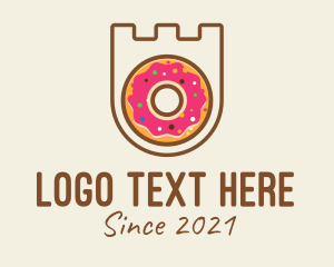 Sweet - Donut Pastry Shield logo design