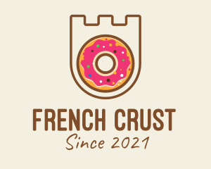 Baguette - Donut Pastry Shield logo design