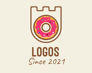 Dessert - Donut Pastry Shield logo design