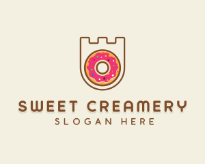 Donut Pastry Shield logo design