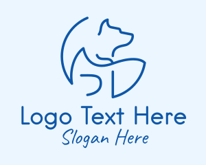Line Art - Blue Dog Veterinary logo design