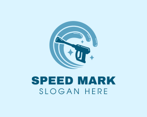 Wave Pressure Washer Gun logo design