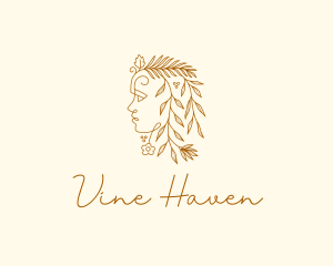 Flower Vine Woman logo design