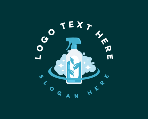 Wash - Spray Bottle Cleaning logo design