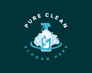 Spray Bottle Cleaning logo design