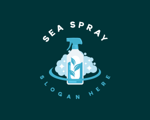 Spray Bottle Cleaning logo design