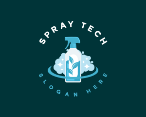 Spray Bottle Cleaning logo design