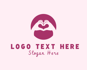 Sign Language - Care Hand Heart logo design