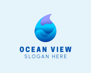 3D Wave Water Droplet  logo design