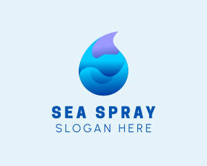 3D Wave Water Droplet  logo design