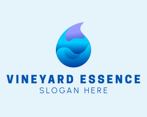 3D Wave Water Droplet  logo design