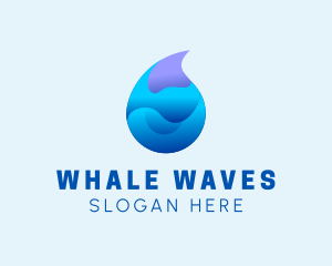 3D Wave Water Droplet  logo design