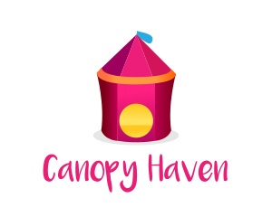 Canopy - Pink Circus Tent logo design